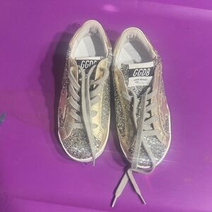 Kids Glitter Sneakers - Silver and Gold